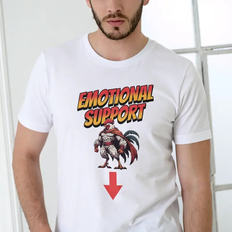 Emotional Support Animal Rooster T Shirt Hoodie, Sweatshirt | InkThreadWorks.com