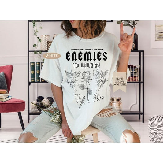 Enemies To Lovers Shirt, Dark Romance Morally Grey TShirt, Spicy Romance Merch, Book Trope Readers Gift, Bookish Era Smut Romance Tee