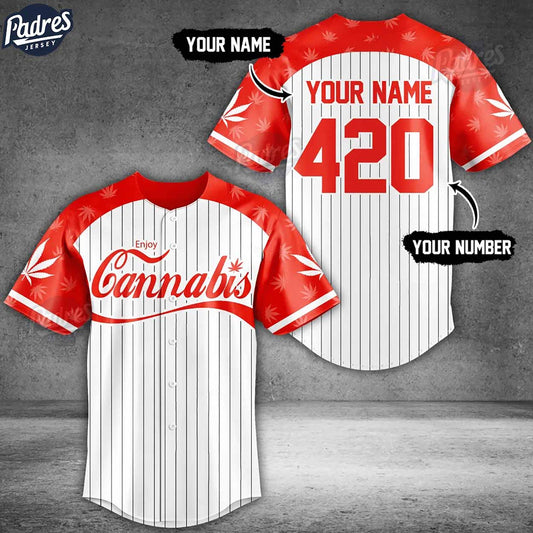 Enjoy Cannabis Custom Baseball Jersey Style - Padres Jersey Oasis: Elevate Your Baseball Style Game