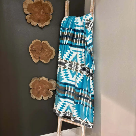 Envy Stylz Boutique Bailey Lightweight Throw Blanket 60x80" Ultra-Soft 100% Polyester -Turquoise Comfy Blanket