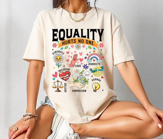 Equality Hurts No One Shirt, Black Lives Matter, Equal Rights, Pride Shirt, LGBT Shirt, Social Justice,Human Rights, Anti Racism, Gay Pride