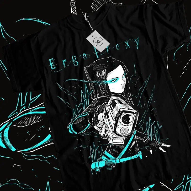 Ergo Proxy T-Shirt S-4XL Re-l Mayer Anime Manga Girl Kawaii Funny Gift Shirt Tshirt S-4XL