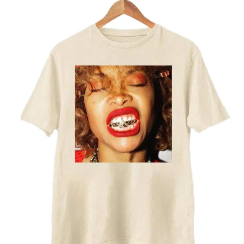 Erykah Badu T-shirt Unisex Cotton Retro 90's Graphic Top Tee Unisex Crewneck Shirt