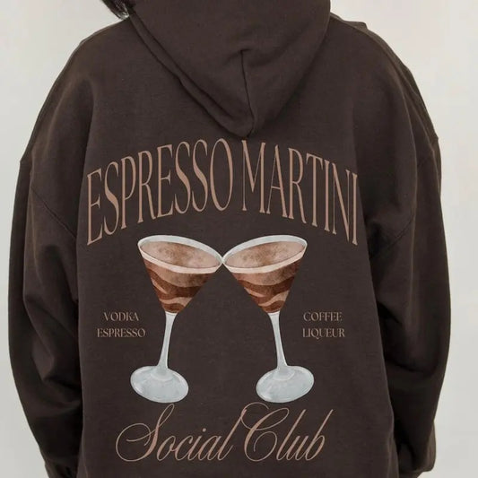 Espresso Martini Sweatshirt Cocktail Hoodie Cocktail Social Club Hoodie Brown Hoodie Forest Green Hoodie Signature Cocktail Trendy Hoodie