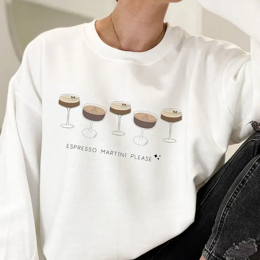 Espresso Martini Sweatshirt, Cozy Weather Sweater, e Cocktail Drinking Shirt, Trendy Tini Time Crewneck, Espresso Martini Pullover