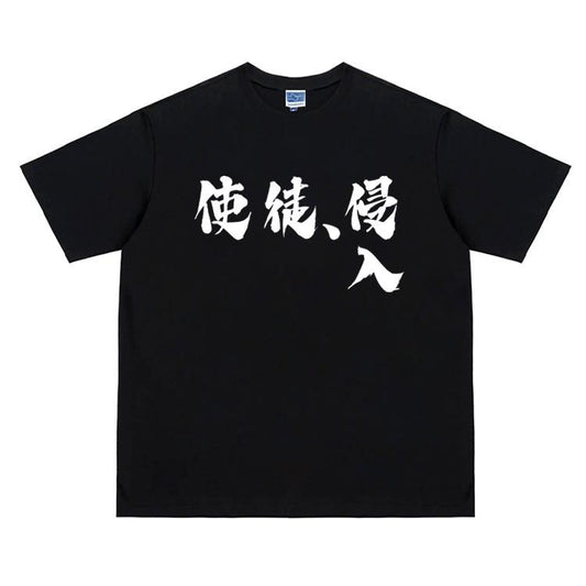 Eva "Angel Invasion" Vintage Oversized Tee Anime T-shirt 100% Cotton Original Design Men's Top Streetwear Casual Menswear Tshirt