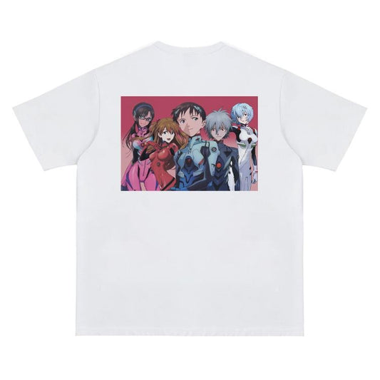 Eva "The Movie Edition" Vintage Oversized Tee Anime T-shirt 100% Cotton Original Design Men's Top Streetwear Casual Menswear Tshirt