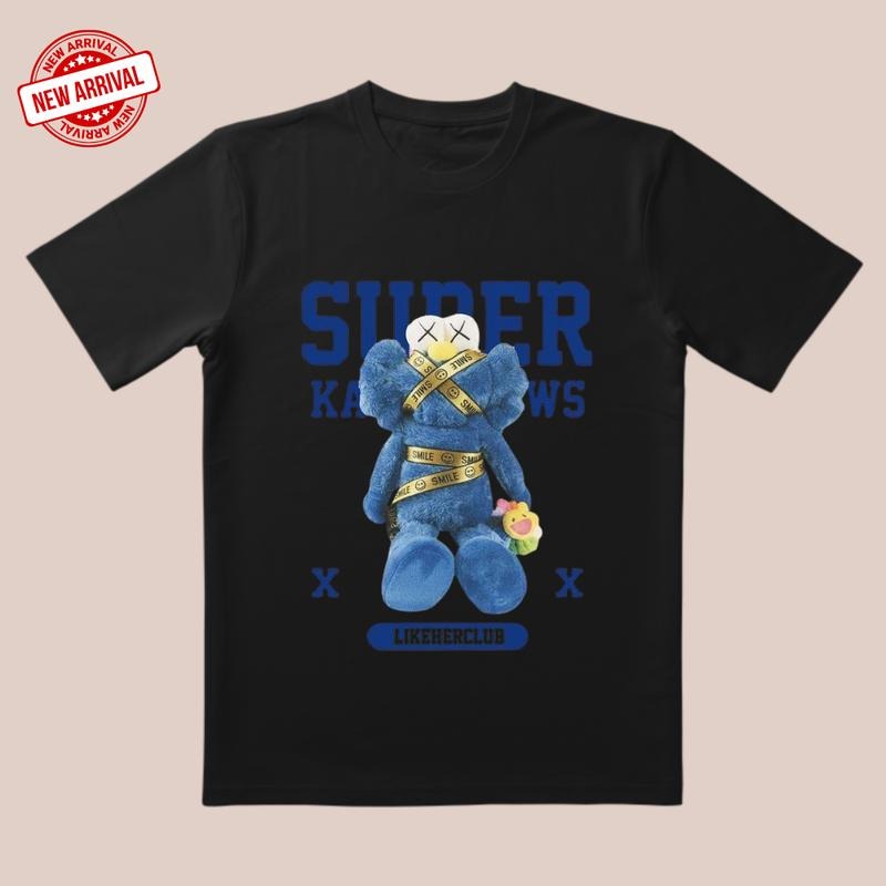 Blue Monster Printed Tee |   3D Cut & Plush Texture |   Trendy Streetwear for Date/Party/Everyday Hoodie, Sweatshirt