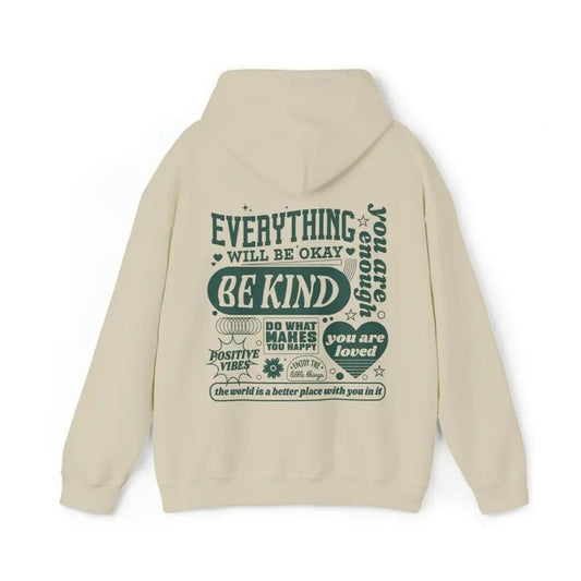 Everything Will Be Okay Hoodie, Unisex Hoodie, Aesthetic Mental Health Retro Hoodie, Self Growth Hoodie Positive Hoodie,...