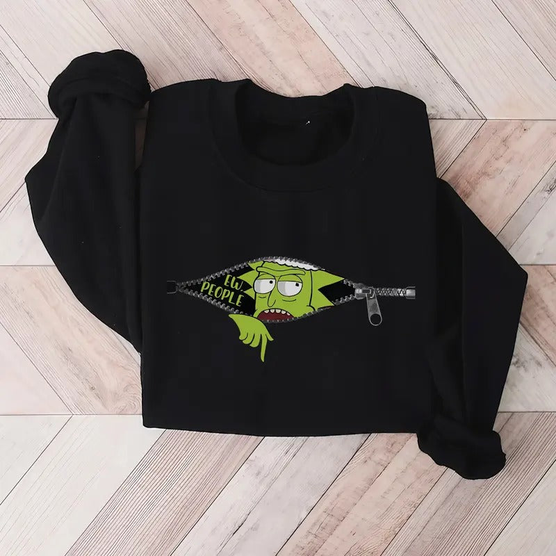 Ew People Sweatshirt | Christmas Funny Rick Cartoon Shirt - Hoodie - Sweater