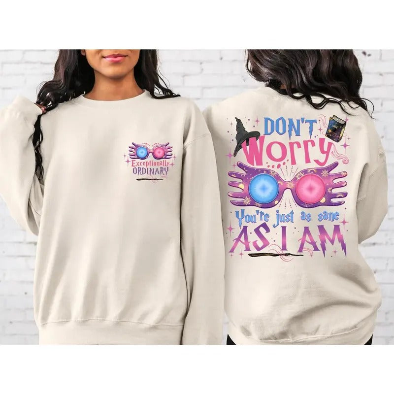 Exce|ptionally Ordi|nary Shirts, Magic School Shirts, You're Ju|st As Sane As I am Shirts, Wizard Movie Quotes Sweater
