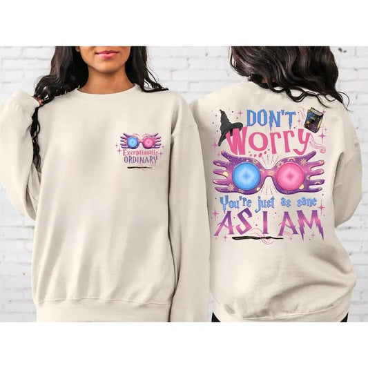 Exce|ptionally Ordi|nary Shirts, Magic School Shirts, You're Ju|st As Sane As I am Shirts, Wizard Movie Quotes Sweater