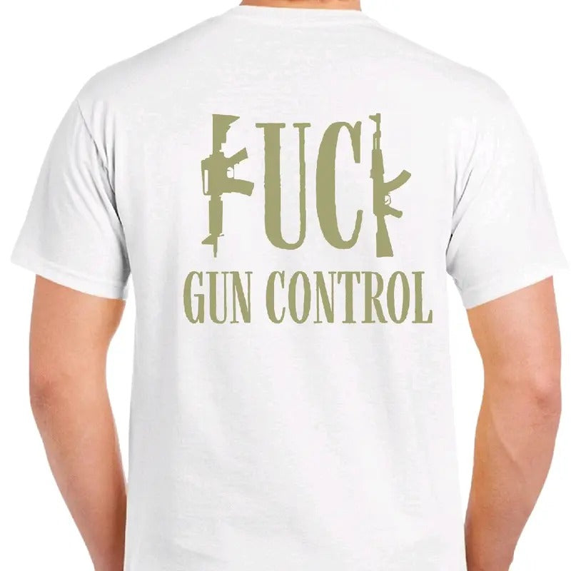 F-Gun Control - Second Amendment T-Shirt for Men, Soft Cotton - Menswear men funny Top Crewneck casual unisex tiktok shop sza graphic