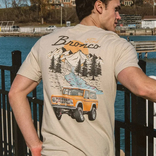 FORD BRONCO Mens Tee - Sand Classic Car Collection