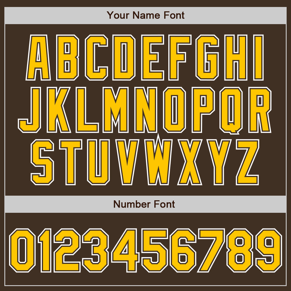 Custom Brown Yellow-White Authentic Gradient Fashion Baseball Jersey