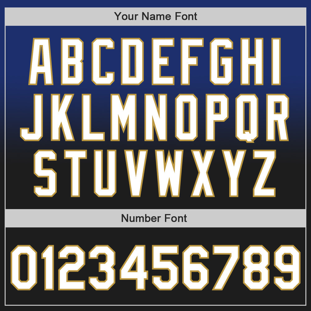 Custom Royal Black-Old Gold Authentic Fade Fashion Baseball Jersey