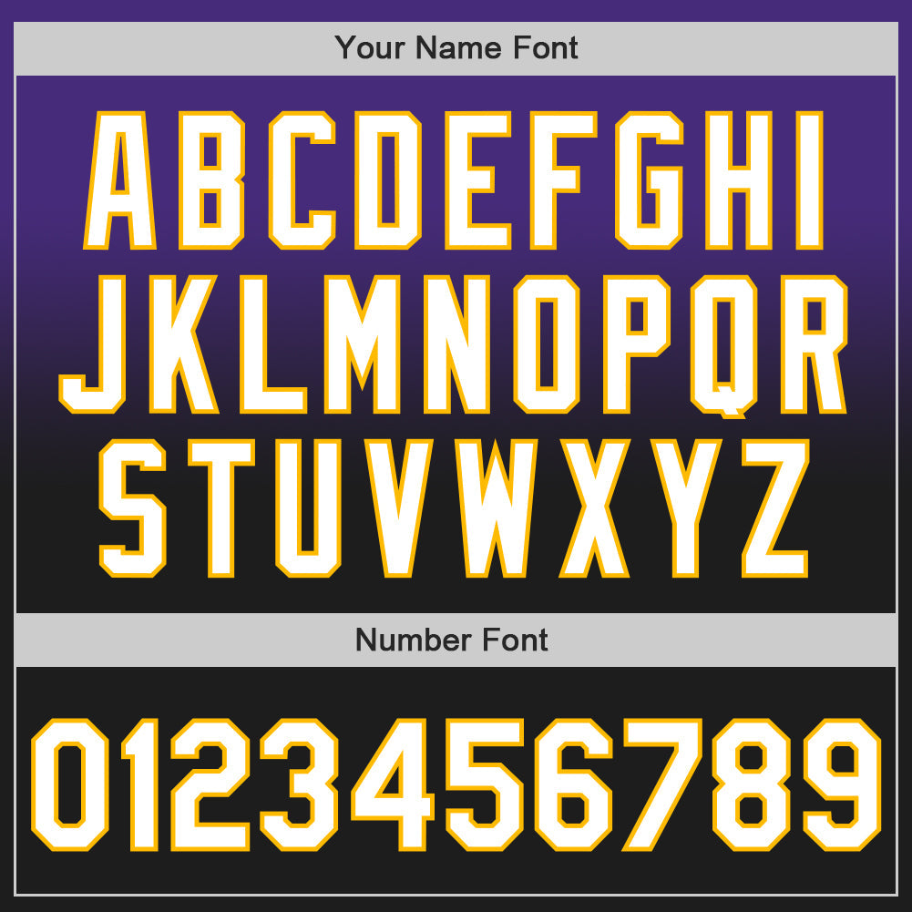 Custom Purple Black-Gold Authentic Fade Fashion Baseball Jersey