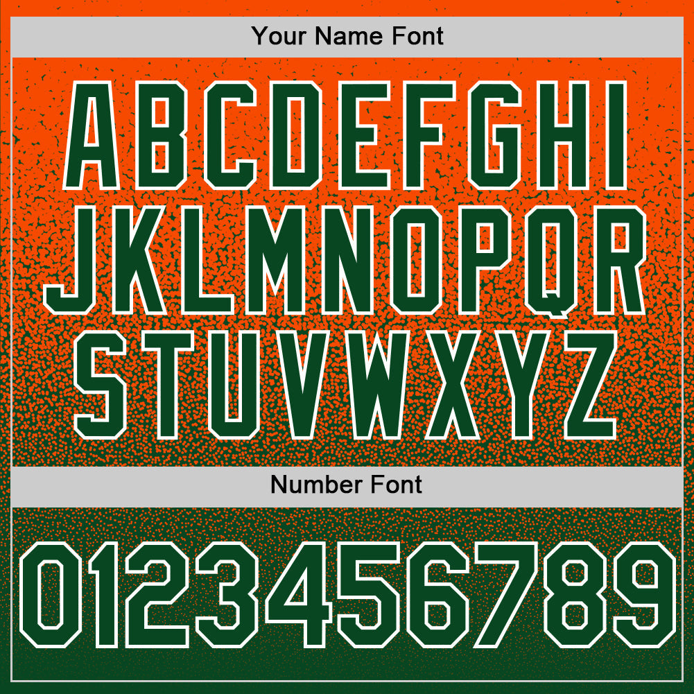 Custom Orange Green-White Fade Fashion Speckle Authentic Baseball Jersey