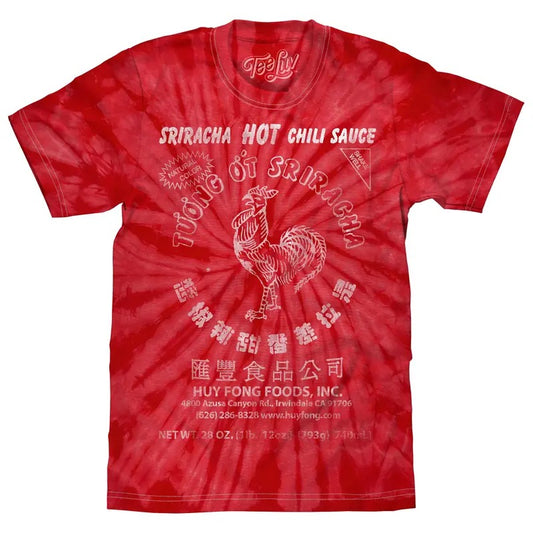 Faded Tuong Ot Sriracha Tie Dye T-Shirt - Spider Red Hoodie, Sweatshirt | InkThreadWorks.com