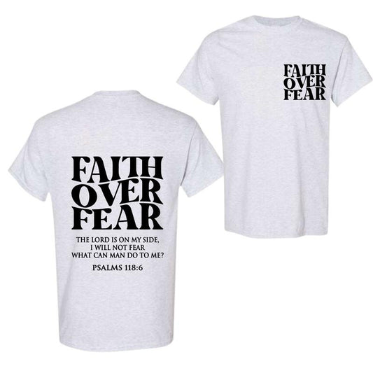 Faith Over Fear Tee , Christian T-, Jesus  , Full Color, Full Size cheap shirts Hoodie, Sweatshirt | InkThreadWorks.com