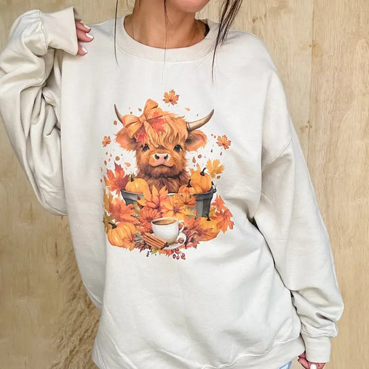 Fall Cow Graphic Top