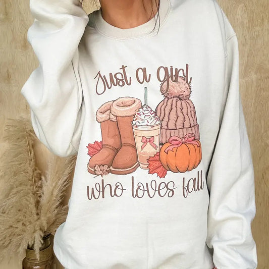 Fall Just a Girl Graphic Top
