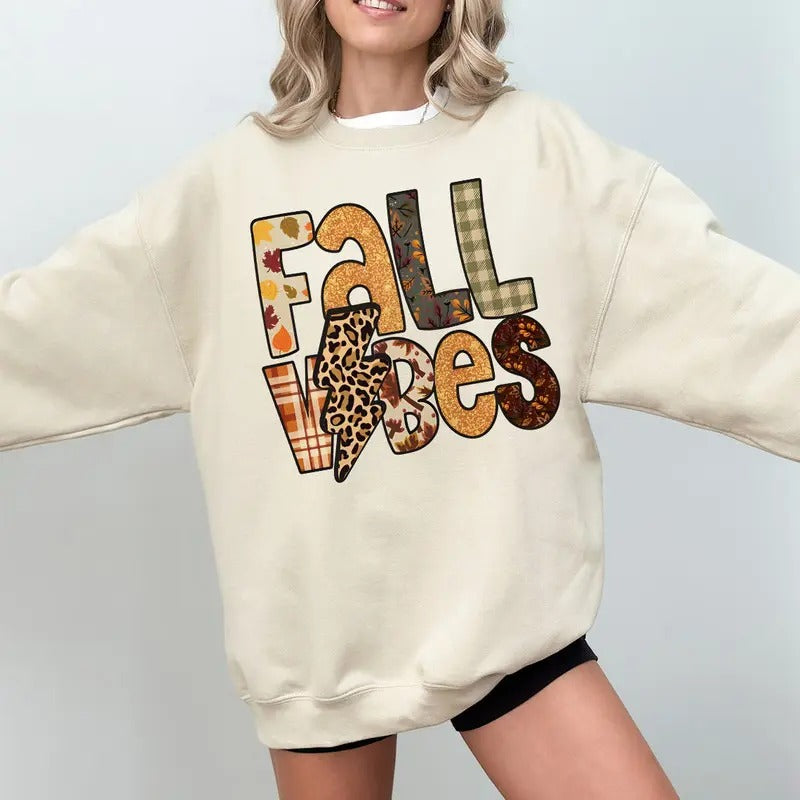 Fall Sweatshirt, Fall Vibes Sweatshirt, Fall Shirt, Fall Season Shirt, Autumn Fall Crewneck, Women Fall Shirt,...