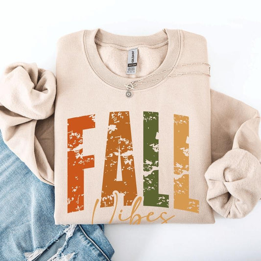 Fall Vibes, Retro Varsity, Autumn, Pumpkin Sweatshirt T-Shirts, Hoodie | InkThreadWorks.com
