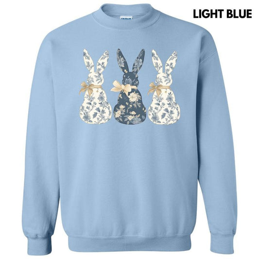 Fancy Floral Bunny Trio Sweatshirt 'NLB' T-Shirts, Hoodie | InkThreadWorks.com