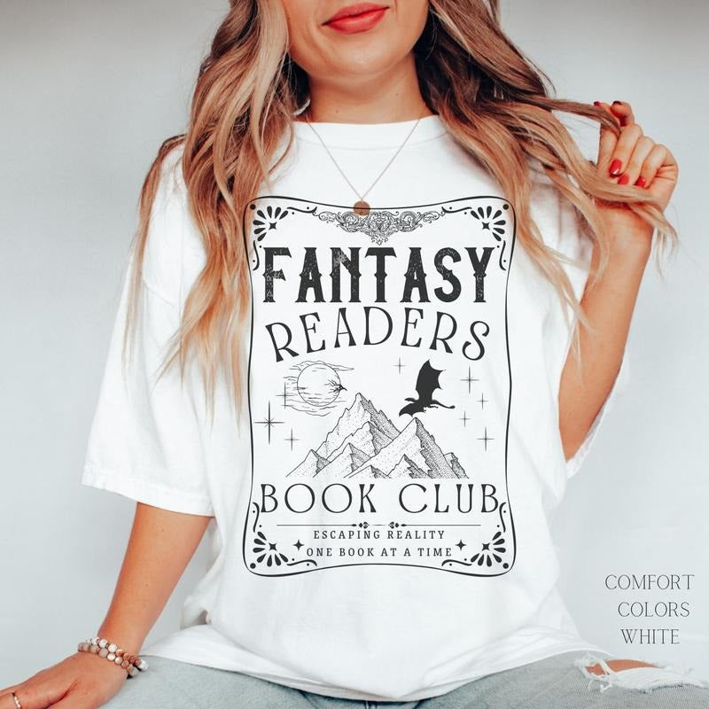 Fantasy Readers Book Club shirt, Dragon Book Lover Shirt, Fantasy Book Merch T-Shirt, Gift for Reader, Bookish Shirt,...