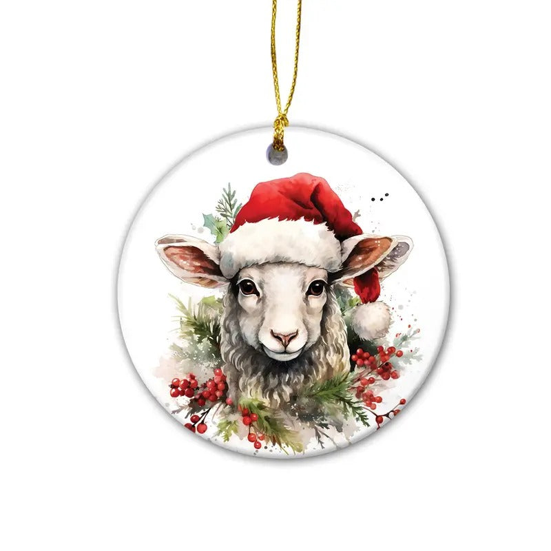Farm Animals Ornament Sheep Farm Animals Christmas Holiday Decoration, Country Christmas Decor Ornament, Sheep Lover Gift...