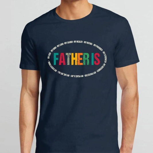 Father Is My Hero Christian TShirt Casual Style Crew Neck Short Sleeve T-Shirt Tops Trendy for Unisex, Perfect Gift...
