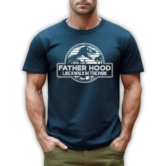 Fatherhood Like a Walk in the Park Shirt, Father's Day Gift T-Shirt, Dinosaur Dad Gift Shirt, Gift for New Dad Tshirt...