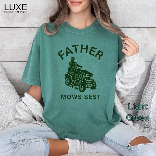 Fathers Day Tshirt Gift For Him Mowing Shirt For Dad Lawnmower T-Shirt For Father Mows Best Landscaping Tee Hoodie,...