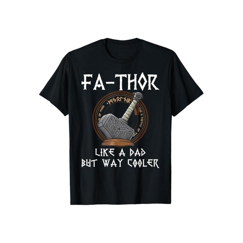 Fathor Dad Father Father's Day Gift T-Shirt Pure Cotton Casual Street Style Crew Neck Short Sleeve T-Shirt Tops Trendy...