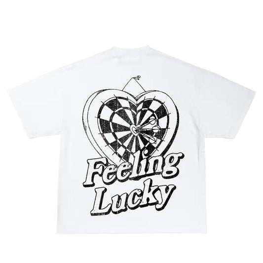 Feeling Lucky Inspired Vintage Graphic T-shirt Heavy Cotton Tee Basketball 90 s Styled Shirt Hiphop Vibes Y2K Aesthetic Throwback Classic Big Face Celebrity Tee