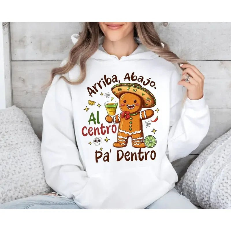 Feliz Navidad Mexican Gingerbread With Sombrero Christmas Shirt, Mexican Christmas Sweatshirt, Happy New Year Hoodie,...