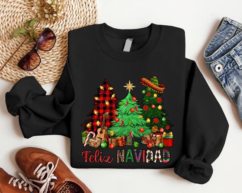 Feliz Navidad Sweatshirt, Spanish Family Matching Christmas, Mexican Christmas Sweater, Spanish Merry Christmas Gift...