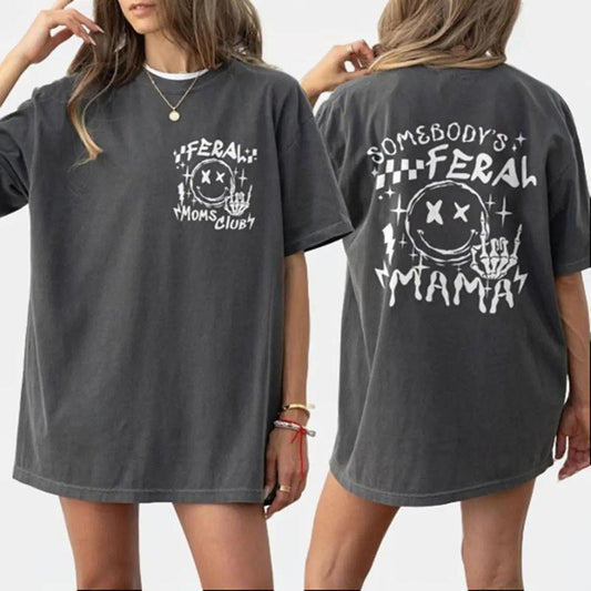 Feral Mama Comfort Colors Shirt, Somebody's Feral Mama Tshirt, Funny Mommy Shirt, Mother's Day Gift, Cool Moms Tee, New...