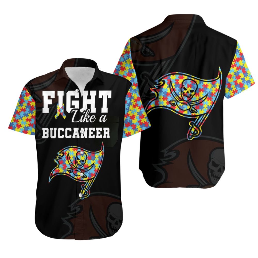 Autism Support Fight Like A Buccaneers Hawaiian Shirt 889666