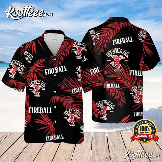 FireBall Palm Leaves Pattern Hawaiian Shirt