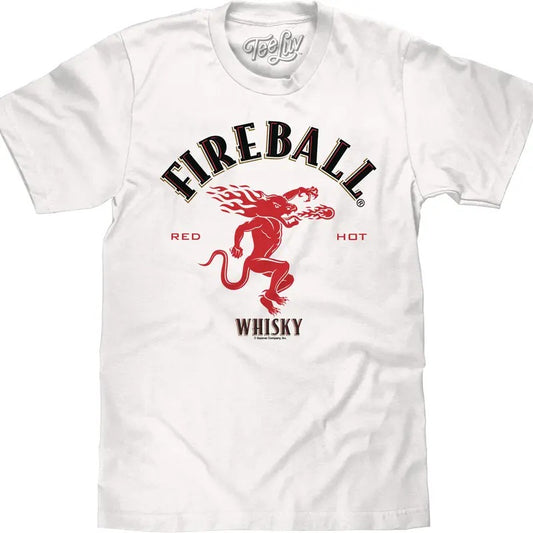 Fireball Whisky Dragon Logo T-Shirt - White Hoodie, Sweatshirt | InkThreadWorks.com