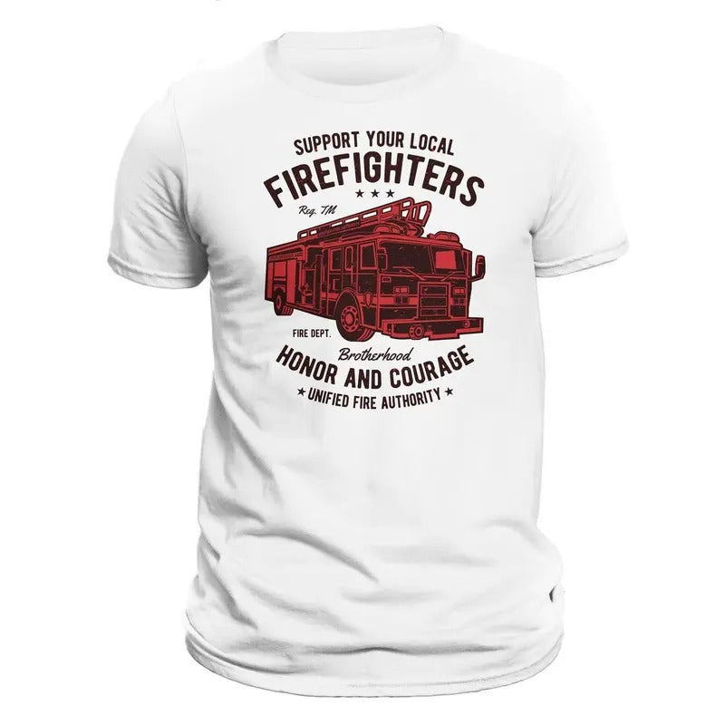Firefighter Fire Department Fire Truck Men's T-Shirt Hoodie, Sweatshirt | InkThreadWorks.com