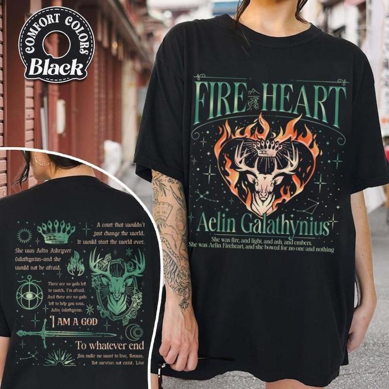 Fireheart TOG Fan Merch shirt , Aelin Galathynius Fireheart shirt , To Whatever End Tee, Bookish Gift, Fantasy Apparel,...