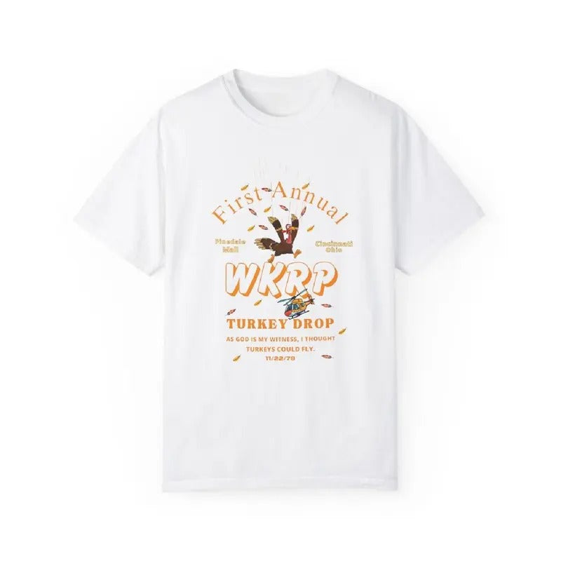 First Annual WKRP Turkey Drop Shirt, Annual Turkey Drop Tshirt, Thanksgiving Fall Apparel, Autumn Clothing Holiday Tshirt...