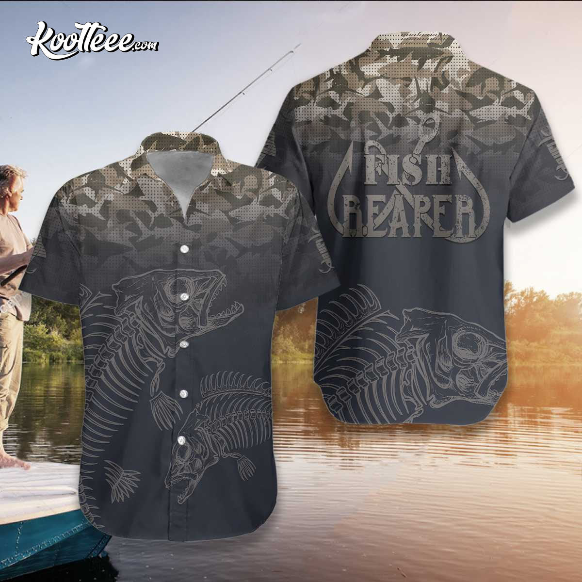 Fish Reaper Fish Skull Skeleton Hawaiian Shirt