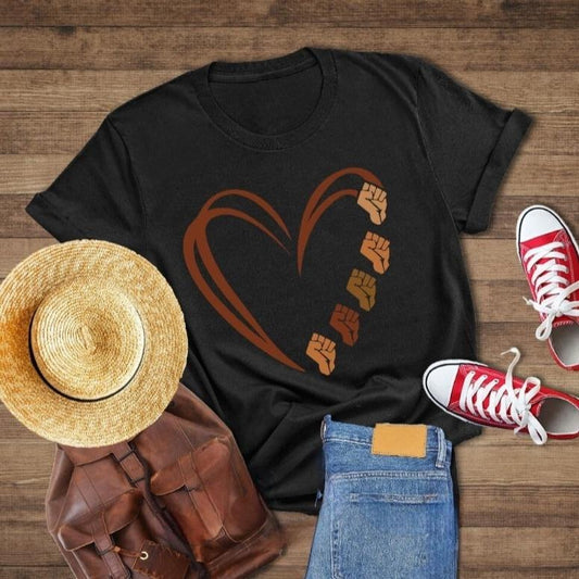 Fist Heart Shirt, Black Power Heart Shirt, Black History T-Shirt, Black History Month Tee, Civil Rights Shirt, African American Tee