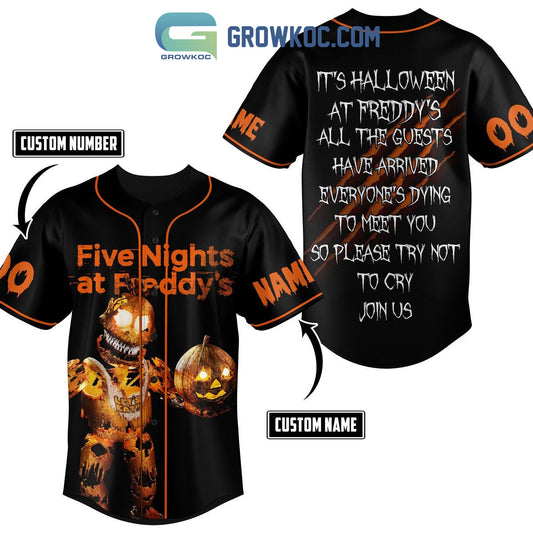 Five Night At Freddy’s It’s Halloween Personalized Baseball Jersey