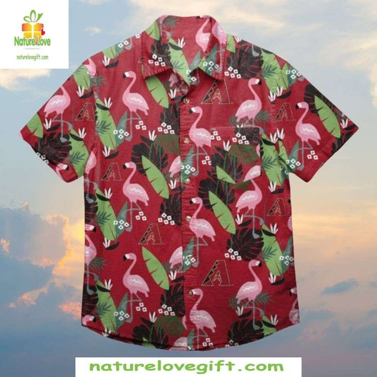 Arizona Diamondbacks Hawaiian Shirt Flamingo Finesse Tropical Wildlife MLB