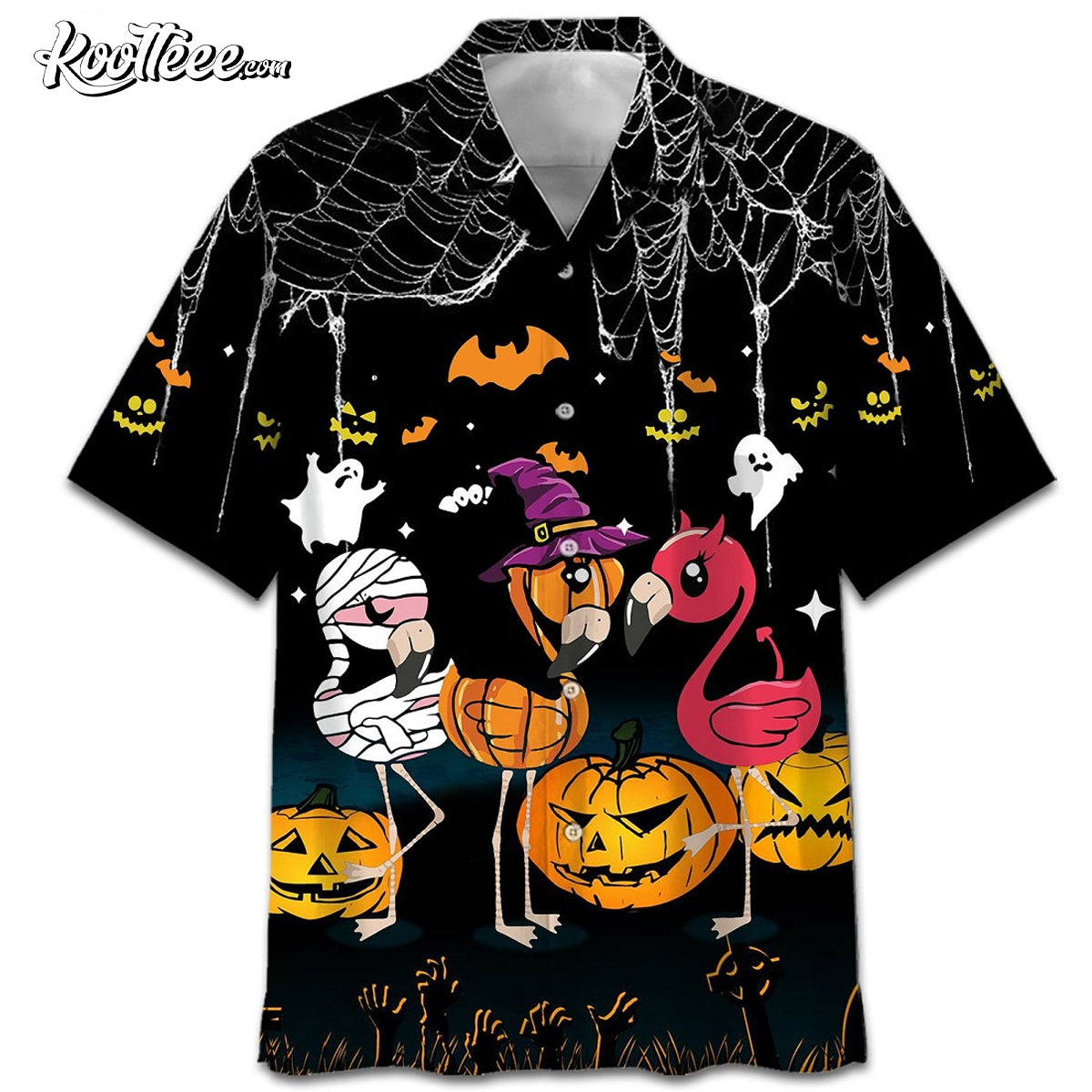 Flamingo Halloween Hawaiian Shirt